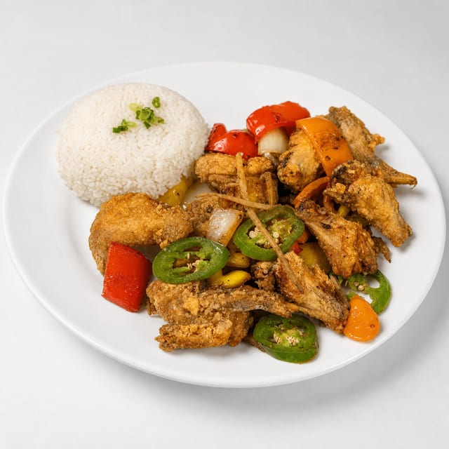 F2- Yum Wings with Rice.
